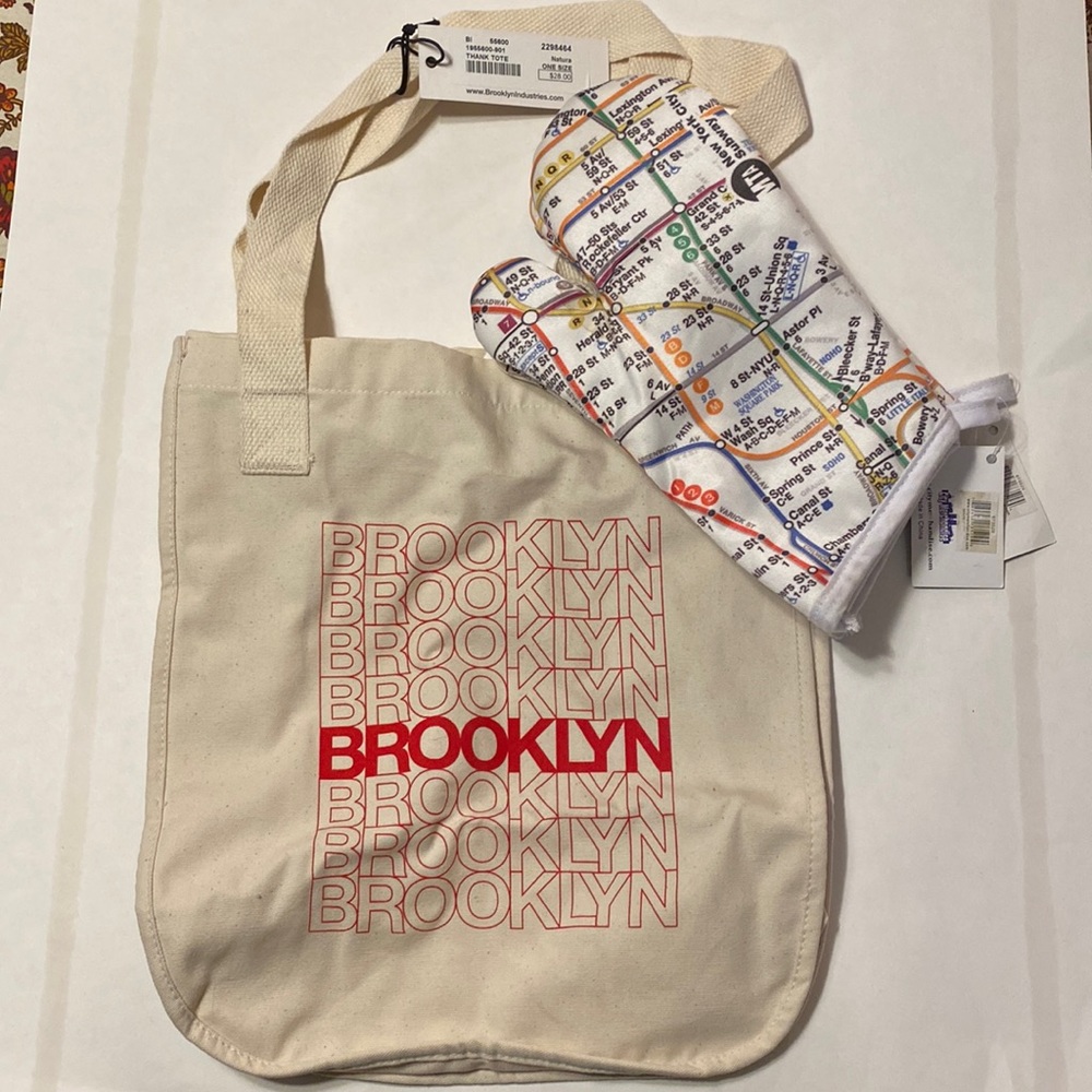 NWT Brooklyn Industries Tote Bag and NYC Subway Oven Mitts